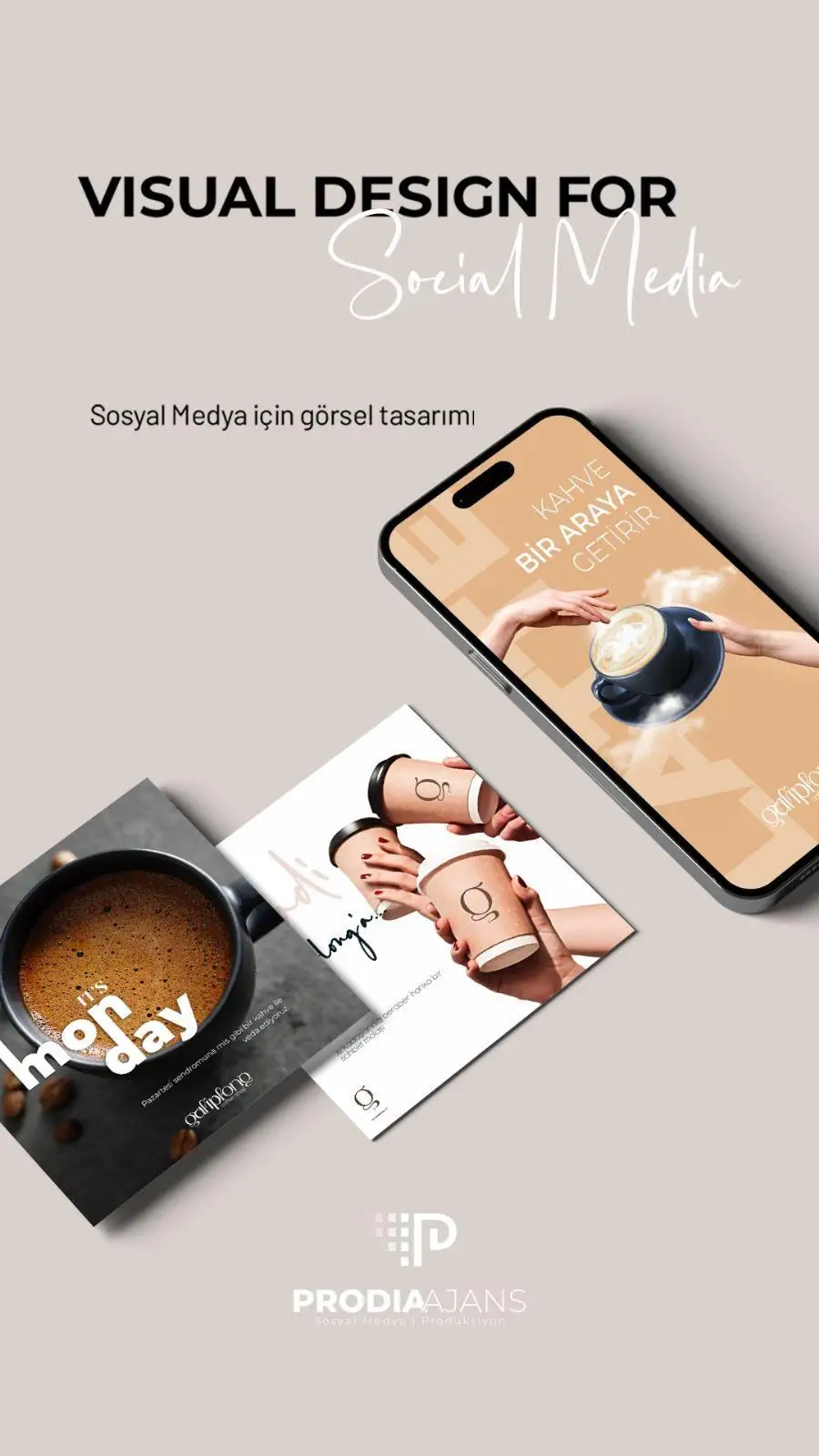 Galiplong kahve markası için post ve story tasarımları