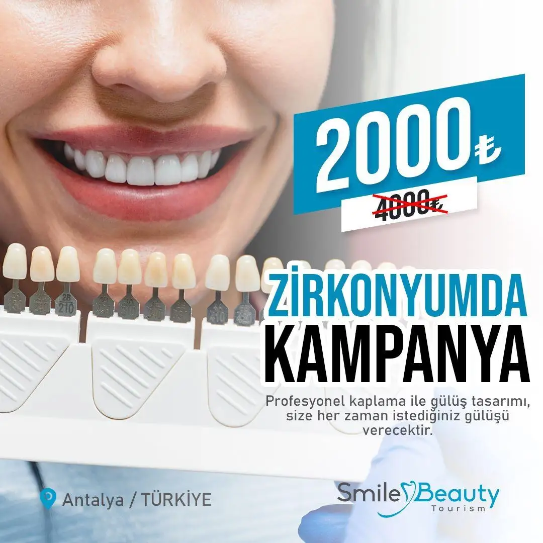 Zirkonyum kaplama kampanyası için diş kliniği Instagram postu